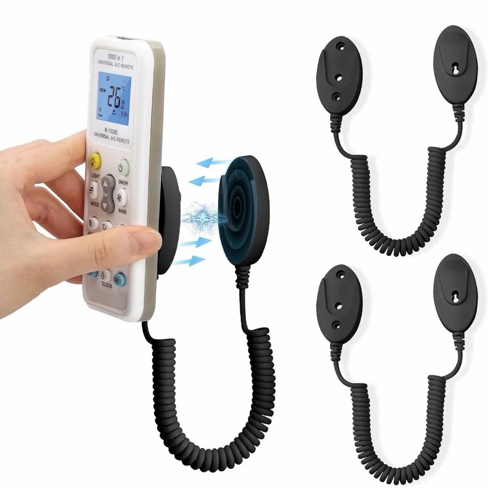 New 4 pk Universal Remote Control Holder Coiled Cable